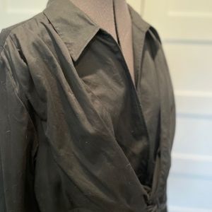 Jones New York Signature Women's Black Blouse 2X with Criss-cross front